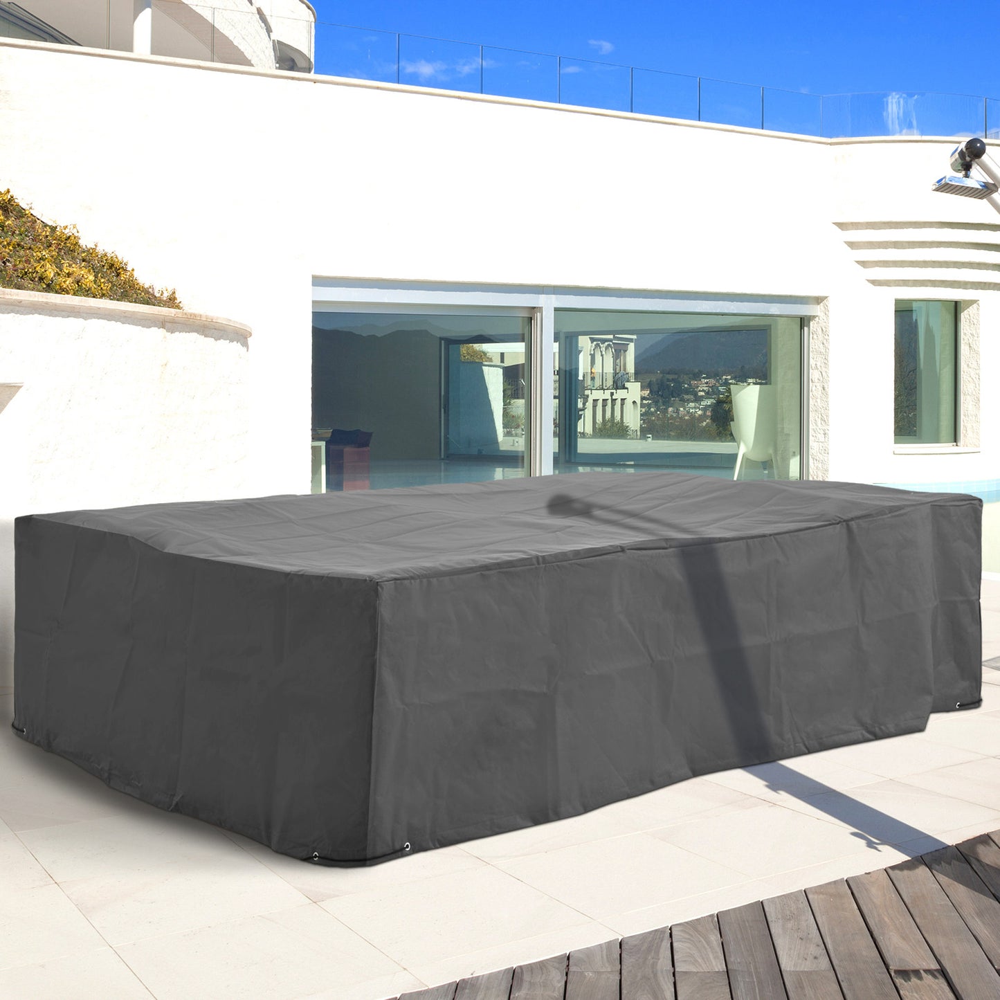 Outsunny 97" x 65" x 26" Weatherproof Outdoor Sectional Patio Furniture Cover w/ Ultimate Protection Grey | Aosom Canada