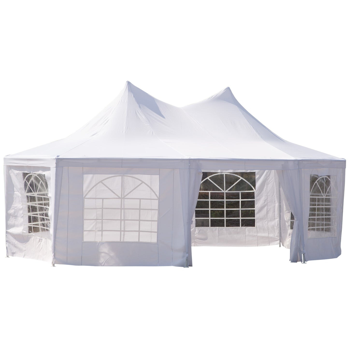 Wedding Tent Outsunny 22.3ft Octagonal Party Tent Wedding Shelter Outdoor White | Aosom Canada