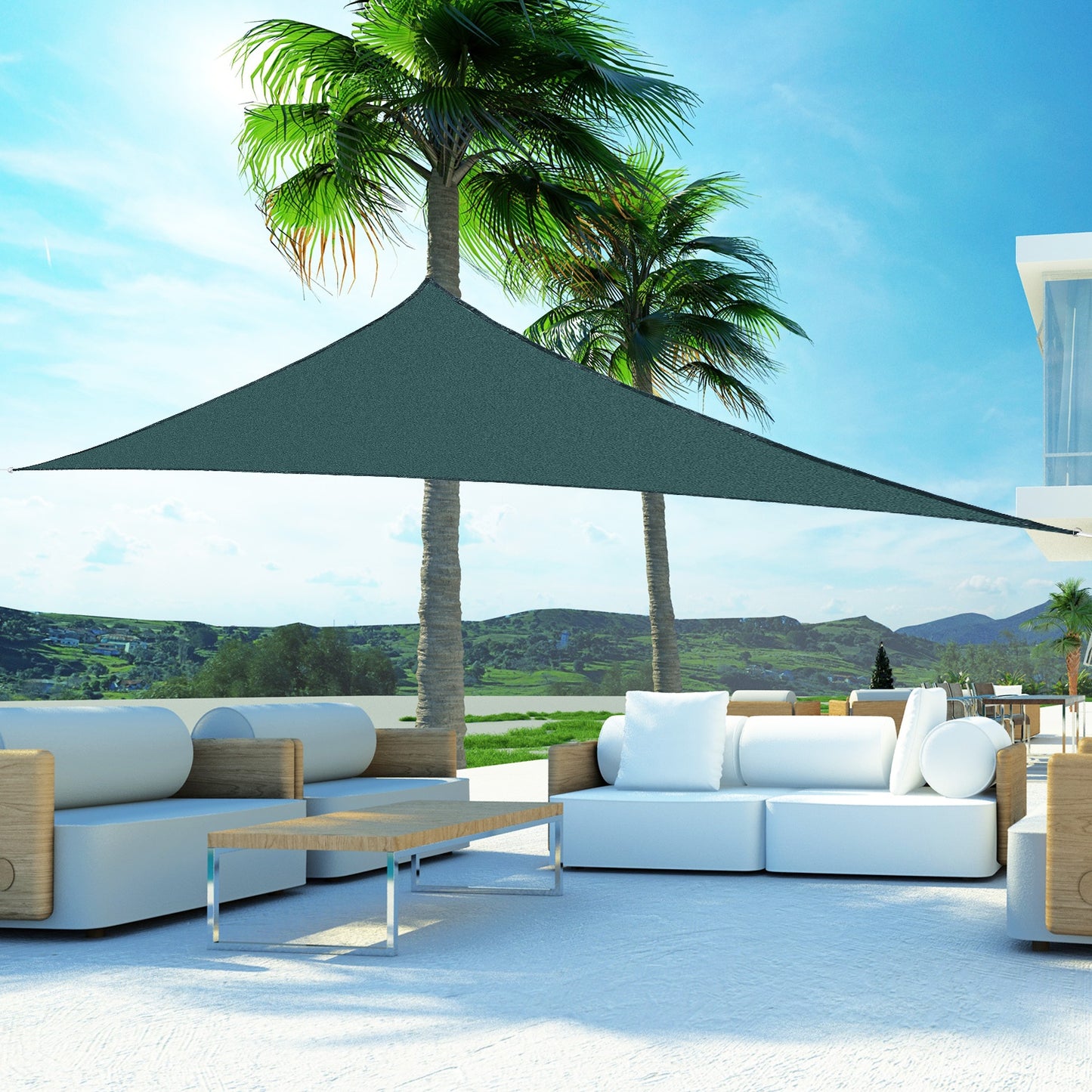Sunshade Outdoor Umbrella & Sunshade Fabric Green 9.8ft Polyethylene Fabric Weave ClothOutsunny | Aosom Canada