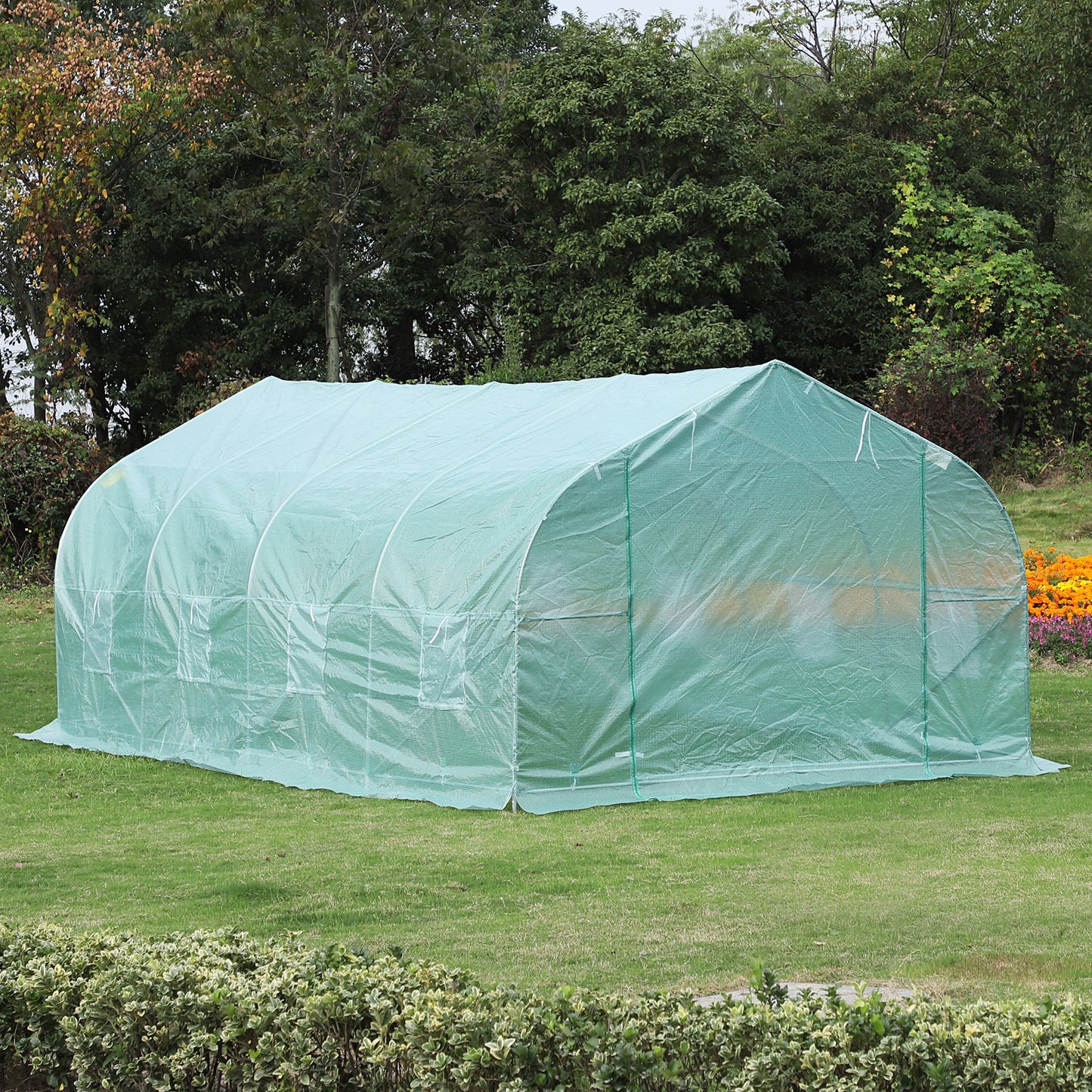 Outsunny 20x10x7ft Walk-in Greenhouse Plant Tree Seed Cover Tunnel Deluxe | Aosom Canada
