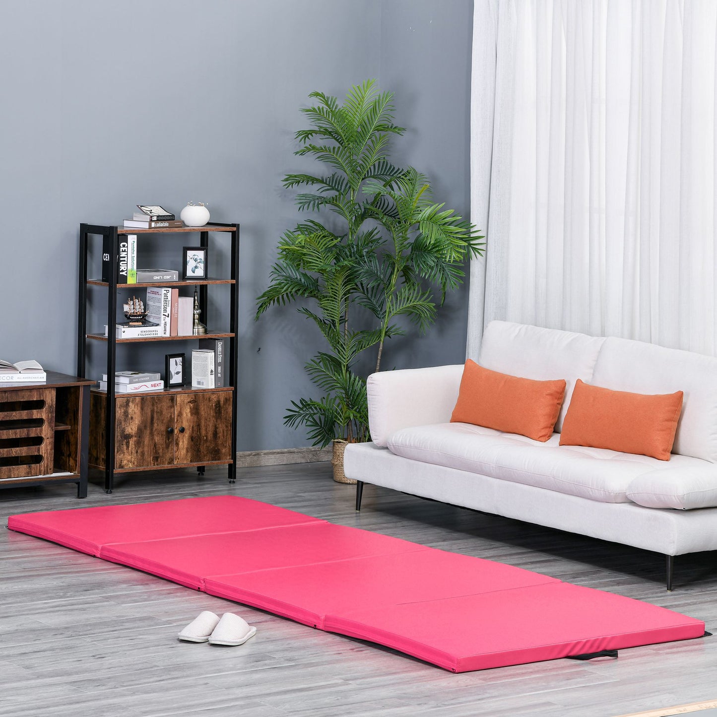 Soozier 4'x10'x2” PU Leather Gymnastics Mat Tapis De Gym Tumbling Gym Mat Arts Folding Yoga Exercise Pad 4 Panel Pink | Aosom Canada