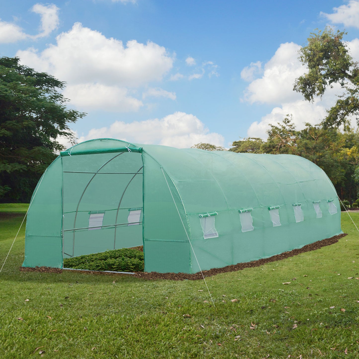 Outsunny 26.2' x10' x 6.7' Large Walk in Tunnel Greenhouse Garden Plant Seed Green House Premium Steel Frame | Aosom Canada