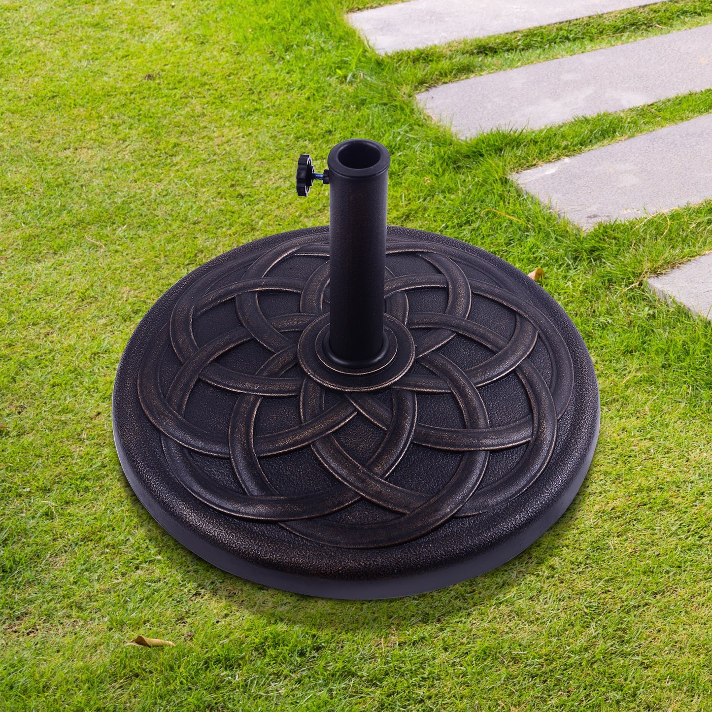 Outsunny 44lbs Coated Pole 44lbs Patio Garden Outdoor Bronze | Aosom Canada