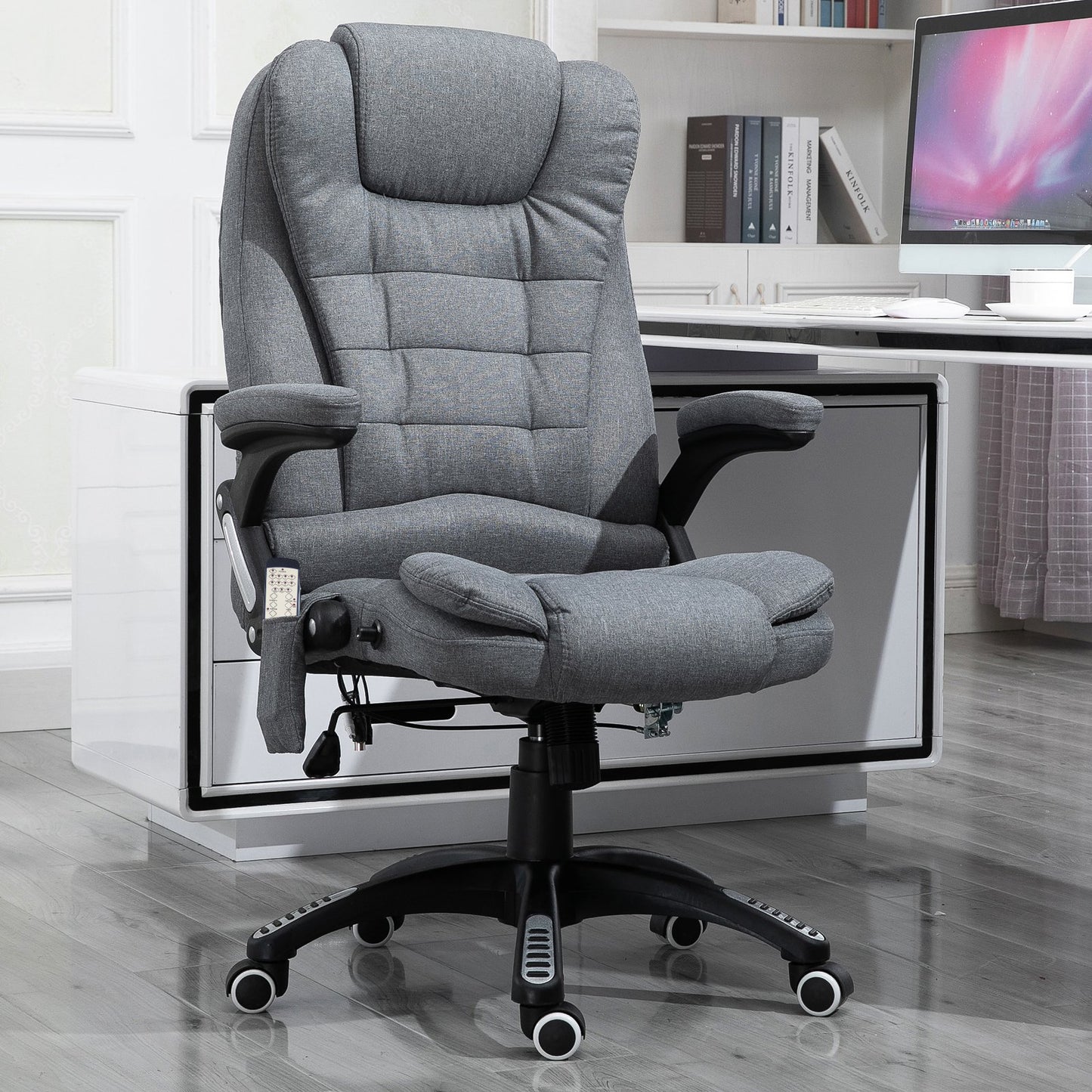 Vinsetto High Back Adjustable Massage Office Chair Ergonomic Reclining Executive Chair Office Furniture Gray | Aosom Canada