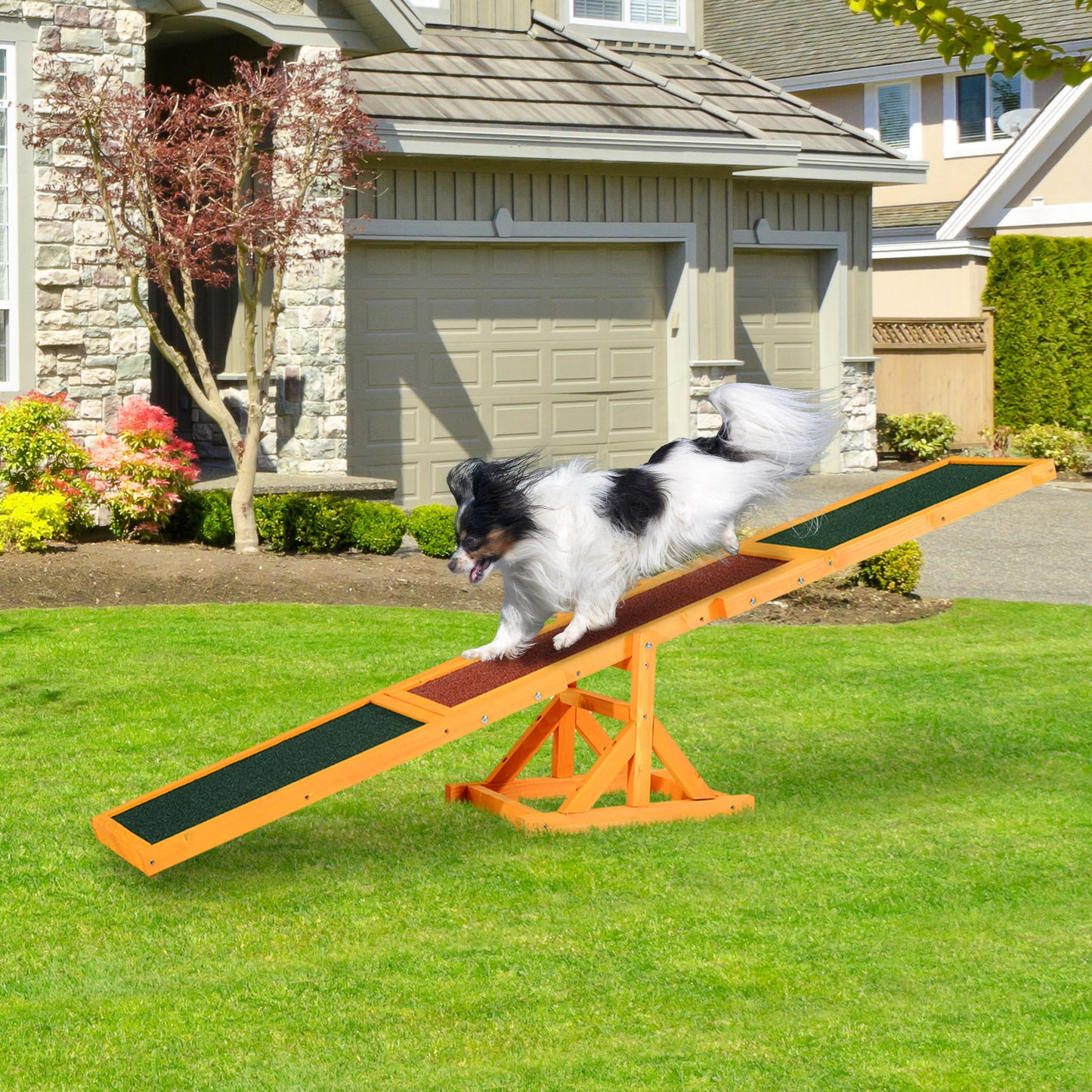 PawHut dog agility equipment Wood Pet Seesaw Platform Dog Agility Training Equipment Run Game Toy Weather Resis Pet Supplies | Aosom Canada