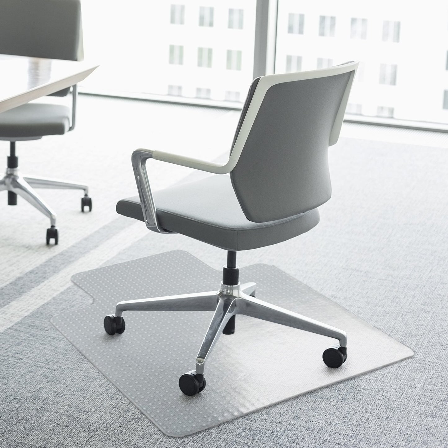 HOMCOM 35x47" Hard Floor Lipped Chair Protective Floor Cover Frosted | Aosom Canada