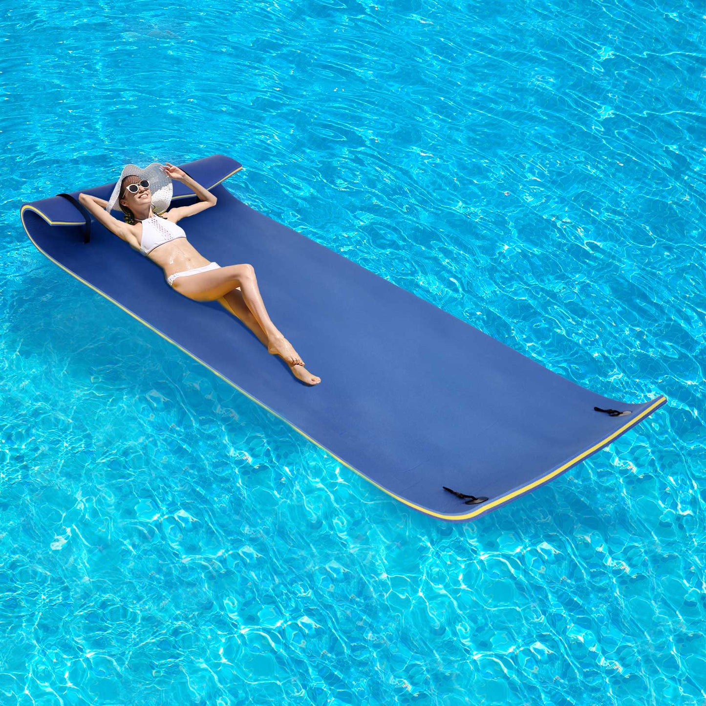 HOMCOM Roll-Up Pool Float Pad for Lakes, Oceans, & Pools, Water Mat for Playing, Relaxing & Recreation, Blue | Aosom Canada