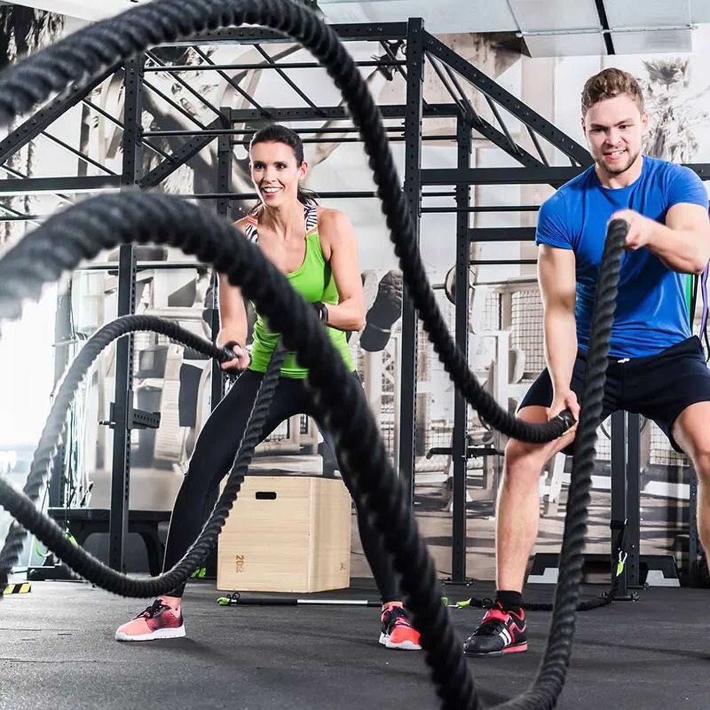 Homcom Battle Rope Poly Dacron Fitness Undulation Rope Exercise Cross Strength Training Workout Equipment (29.5ft) | Aosom Canada