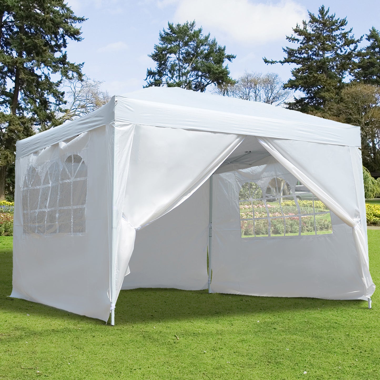 Outsunny 10'x10' Outdoor Pop Up Party Tent Gazebo Canopy with Carrying Bag (White) | Aosom Canada