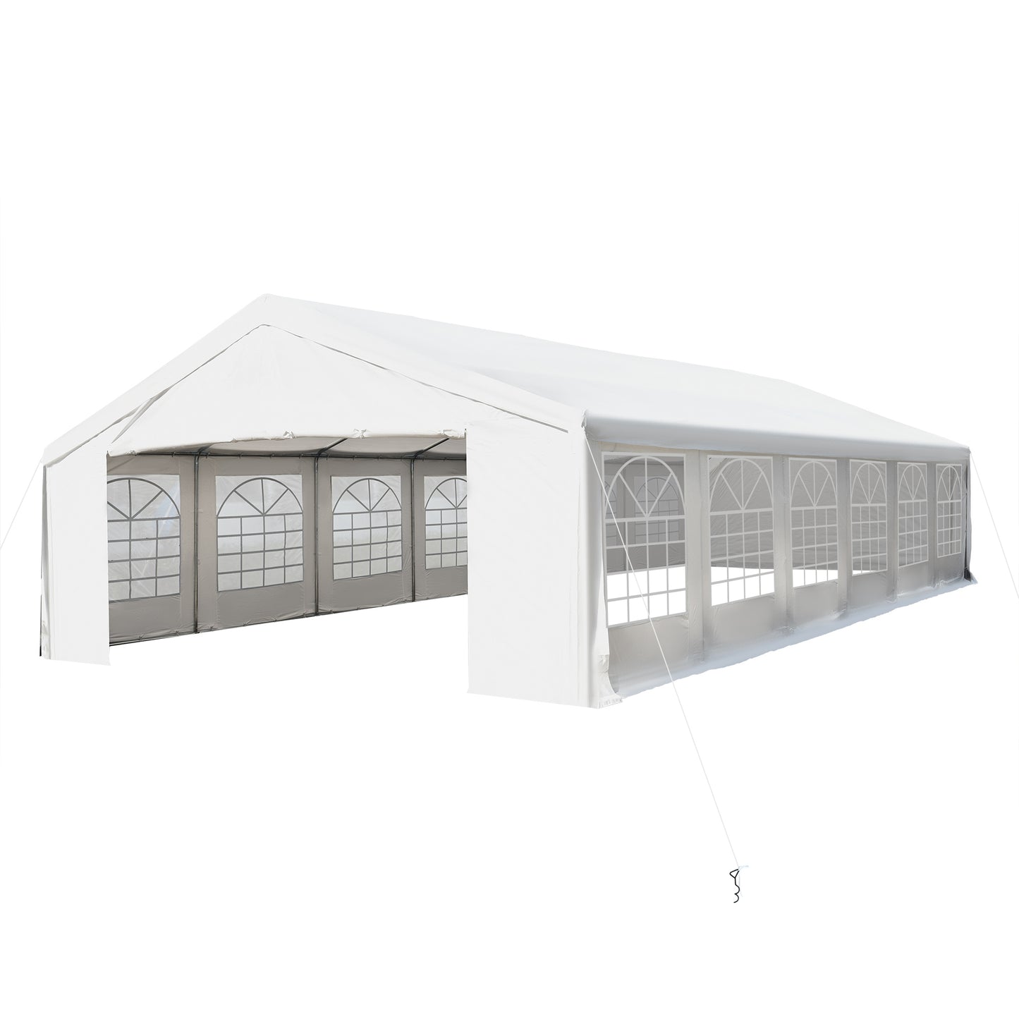 Outsunny 40’x20’ Heavy-duty Large Outdoor Carport Garage Party Event Tent Patio Gazebo Canopy w/ Removable Sidewall White | Aosom Canada