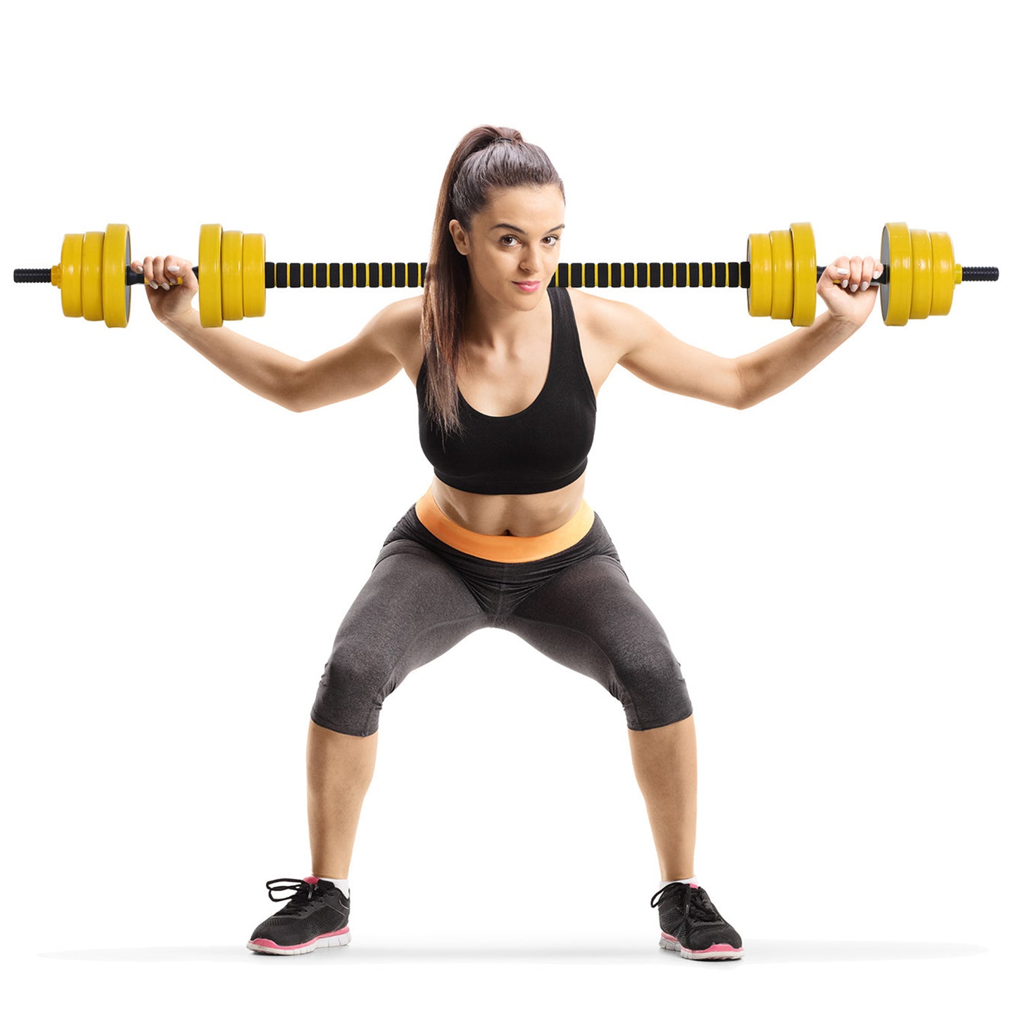 Soozier 44lbs Dumbbell & Barbell Adjustable Set Plate Bar Clamp Rod Home Gym Sports Area Exercise Ergonomic | Aosom Canada