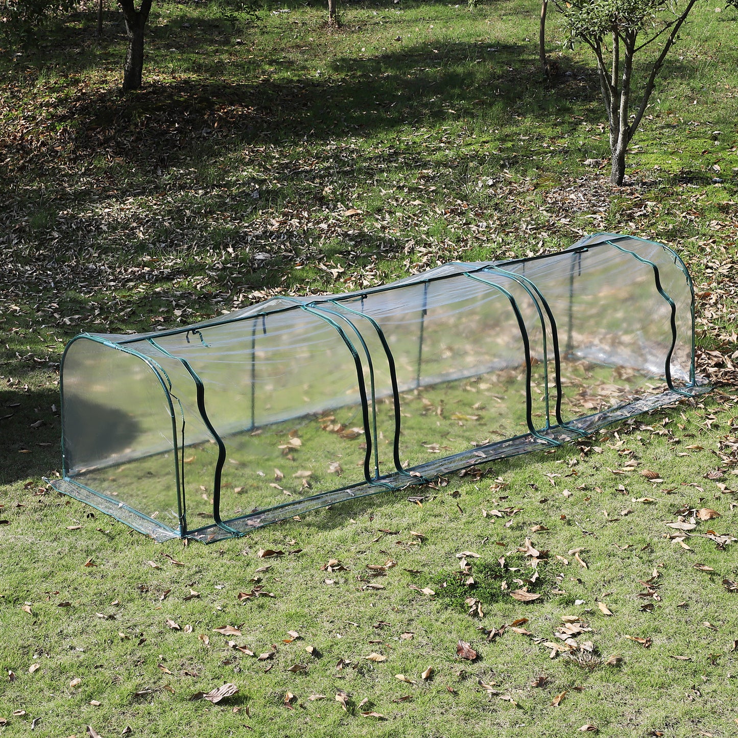 Outsunny Transparent PVC Tunnel Greenhouse Portable Steel Frame | Aosom Canada