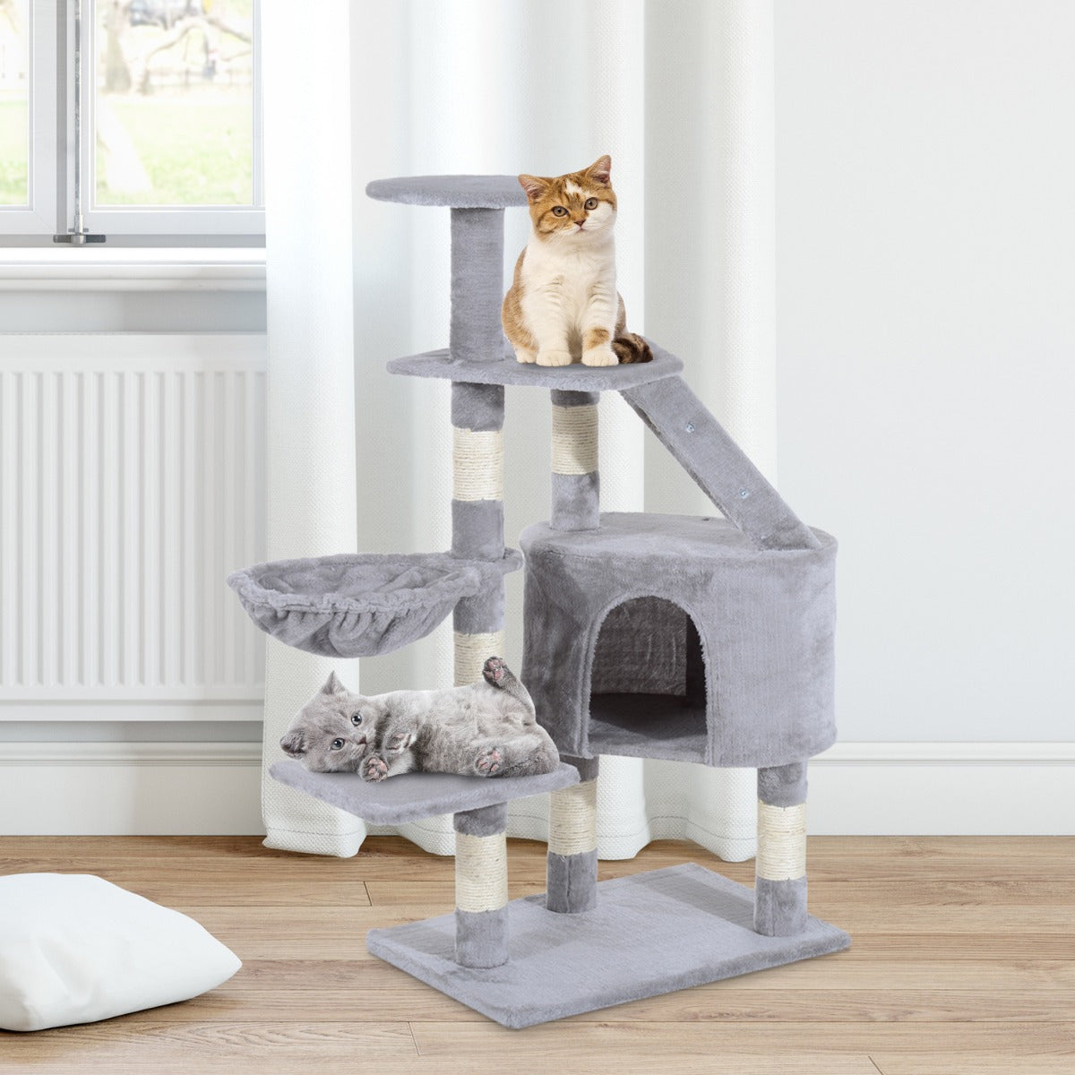 Pawhut 49” Deluxe Cat Tree Furniture Scratching Pet Tower Kitty Play | Aosom Canada