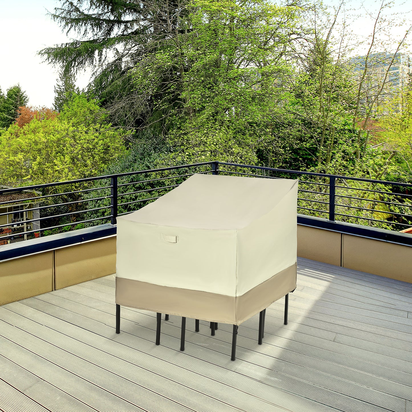 Furniture Protector Outdoor Furniture Covers White 38.2" L x 36.6" W x 24.8"/32.7"H 600D Oxford Cloth Outsunny | Aosom Canada