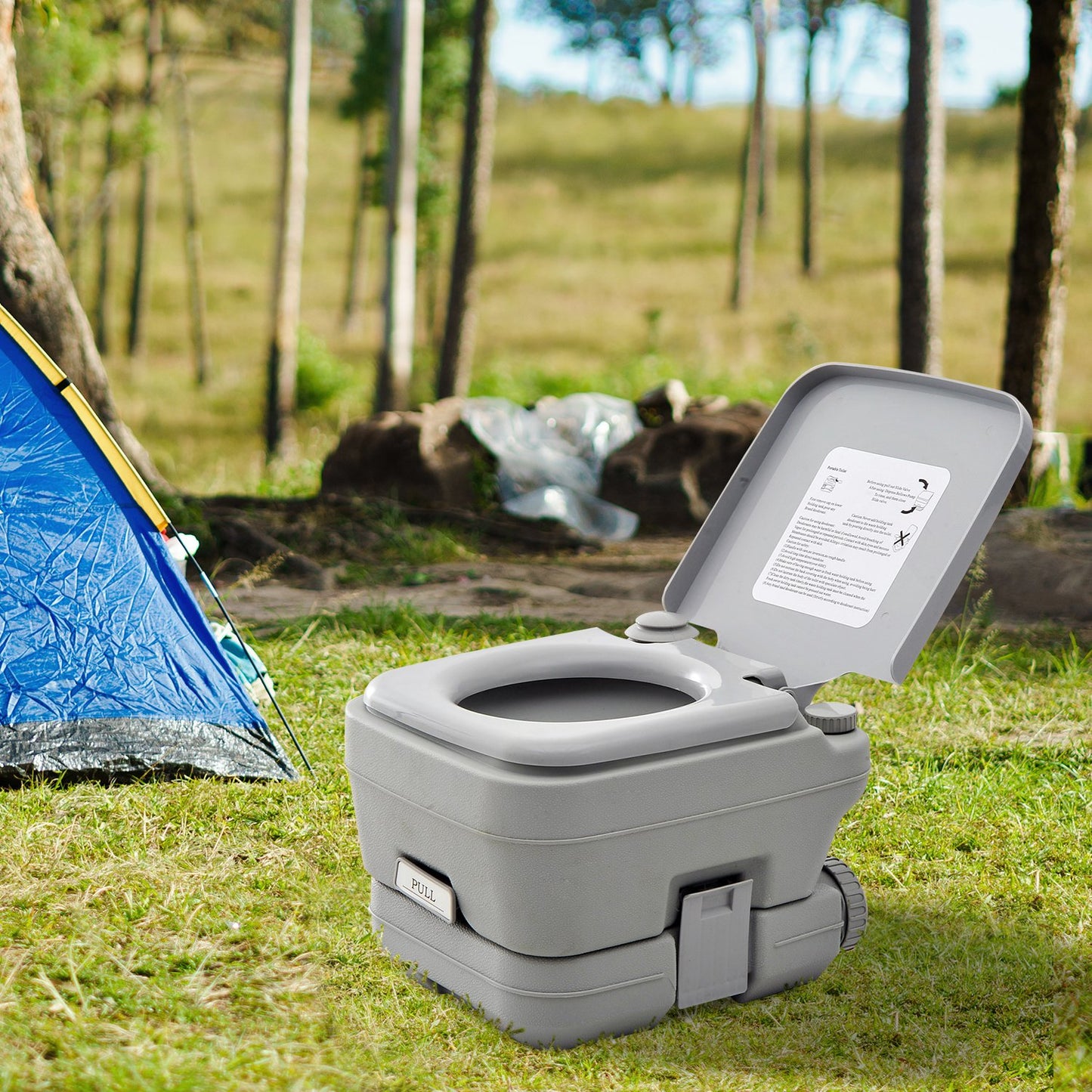 Outsunny HomCom Portable Travel Camping Toilet Outdoor Hiking - 2.8 Gallon | Aosom Canada