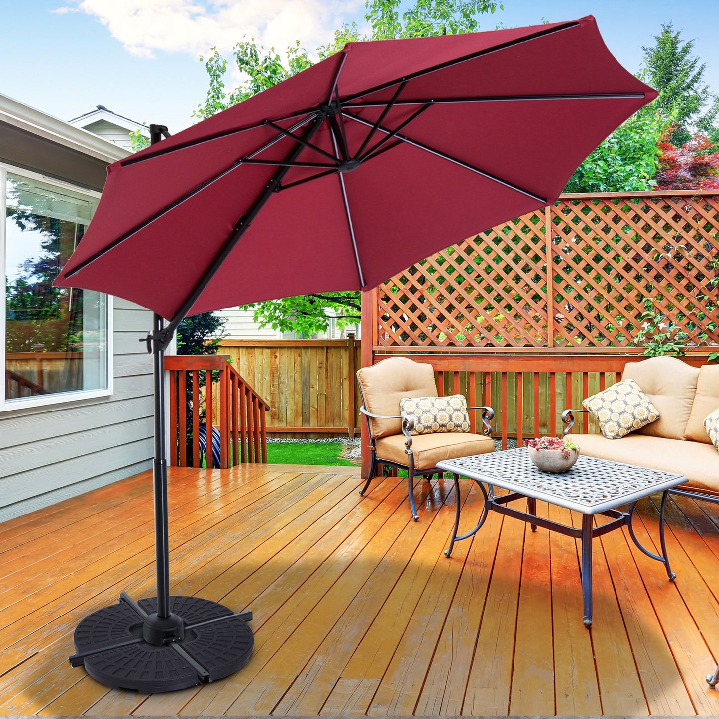 Outsunny Set of 4 Umbrella Base Weights for Cross Base Portable | Aosom Canada