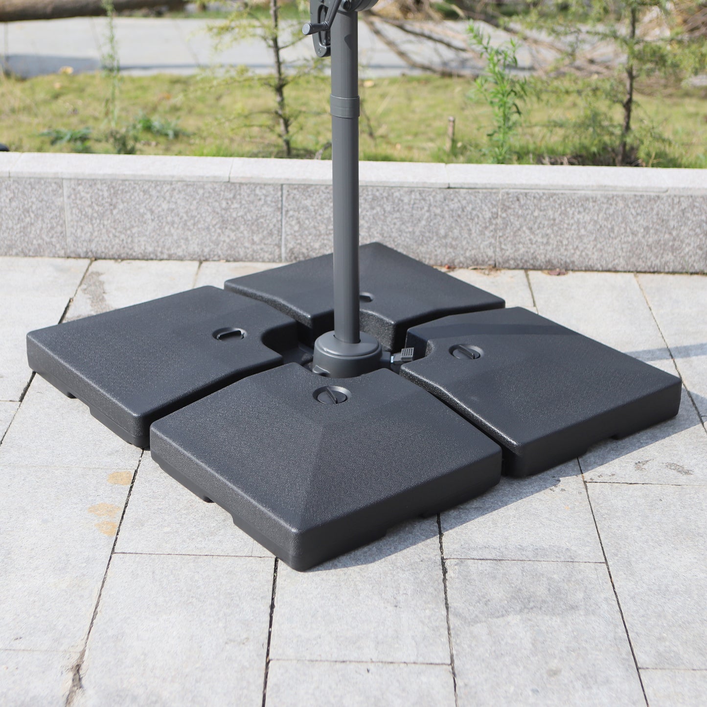 Outsunny Heavy Duty Square 4 Piece Offset Cantilever Umbrella Stand Weighted Base | Aosom Canada