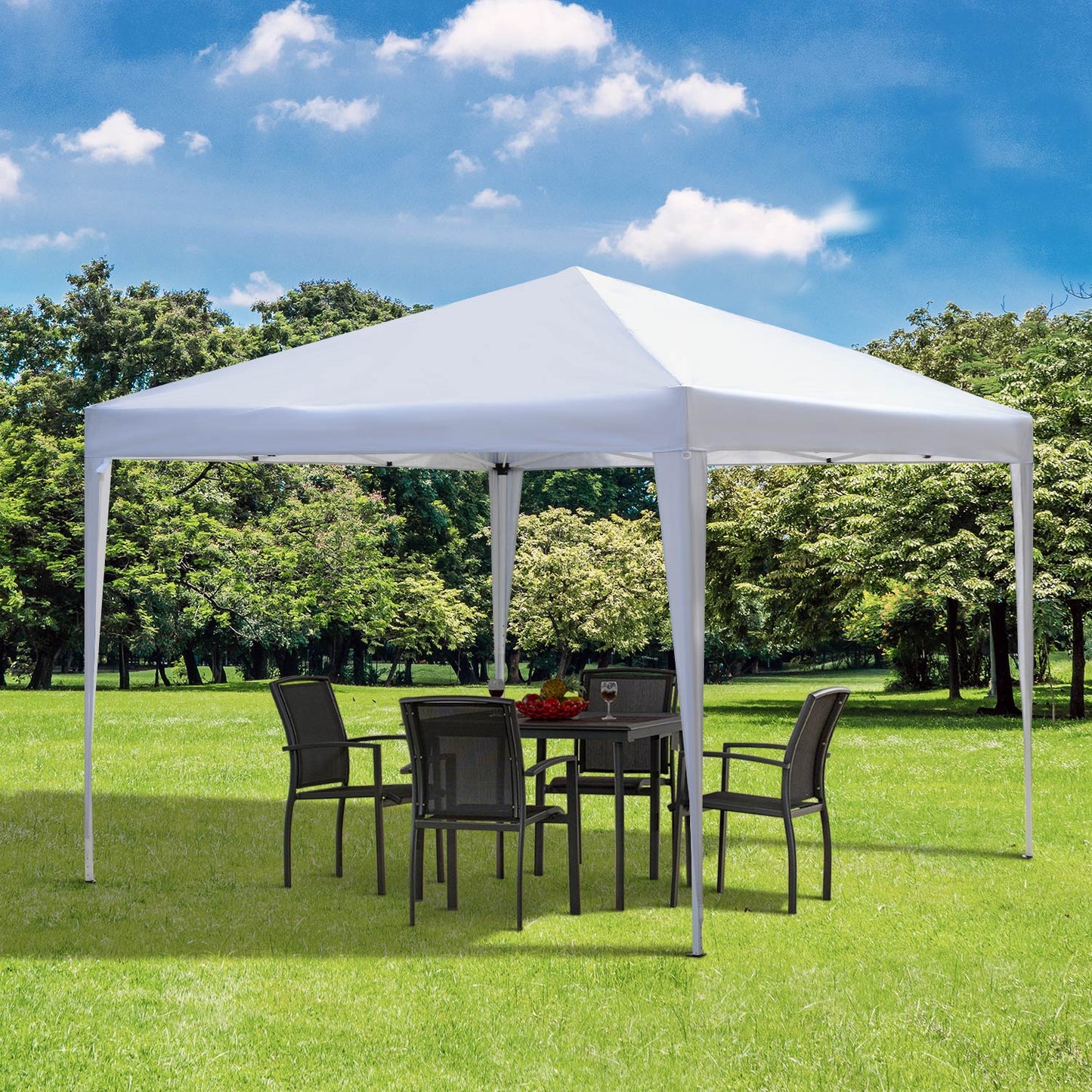 Outsunny 10x10ft Folding Pop Up Tent Outdoor Gazebo Canopy w/ Carrying Bag White | Aosom Canada