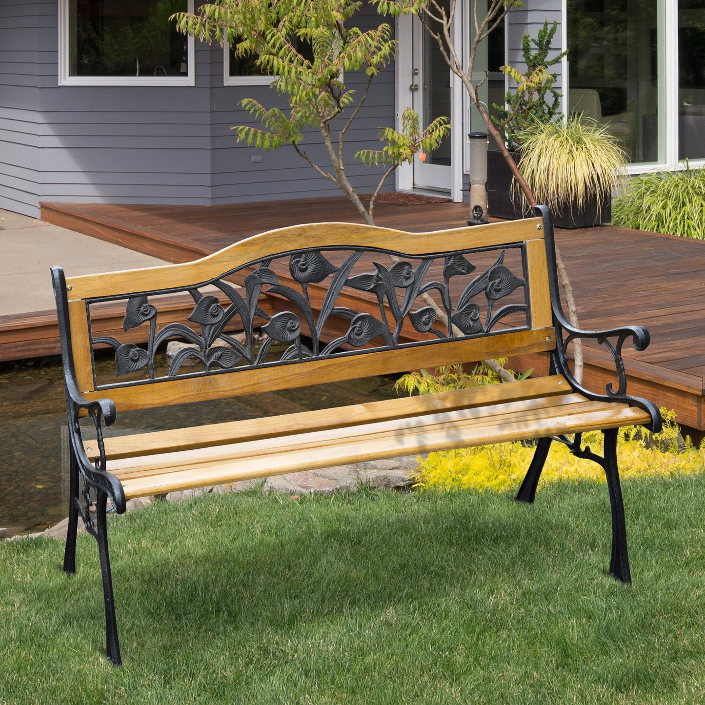 Outsunny 50" Iron Wood w/ FSC certificate Garden Teak | Aosom Canada