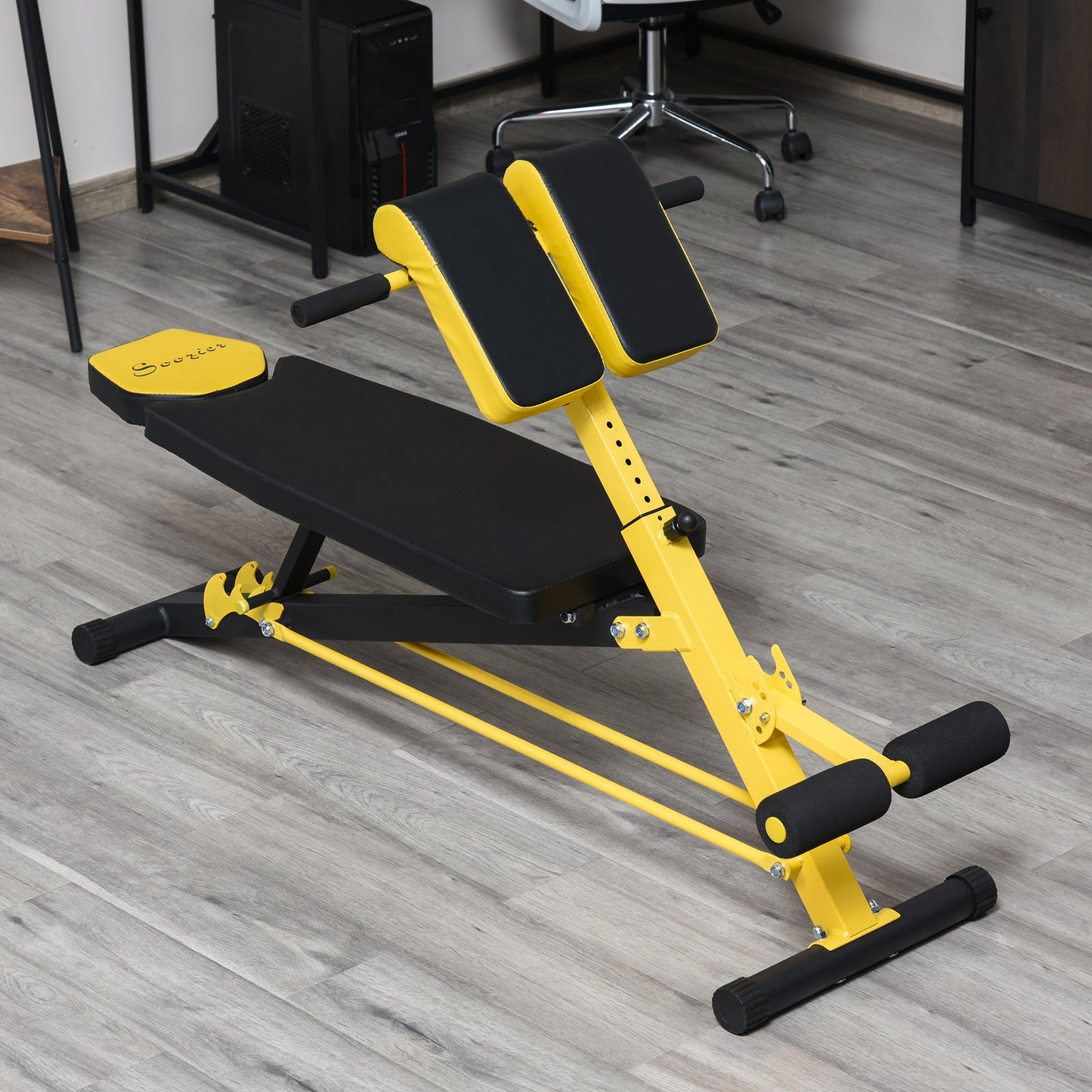 Soozier Multi-Functional Adjustable Hyper Extension Bench Dumbbell Bench Roman Chair Ab Sit up Decline Flat | Aosom Canada