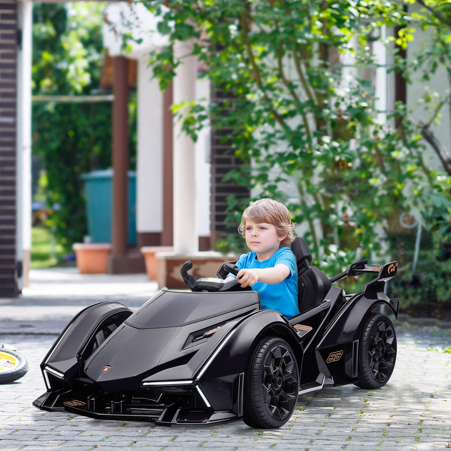 Aosom Kids Ride On Sports Car, 12V Battery Powered Electric Toy w/Parent Remote Control, Bluetooth, Music & LED Lights Black | Aosom Canada