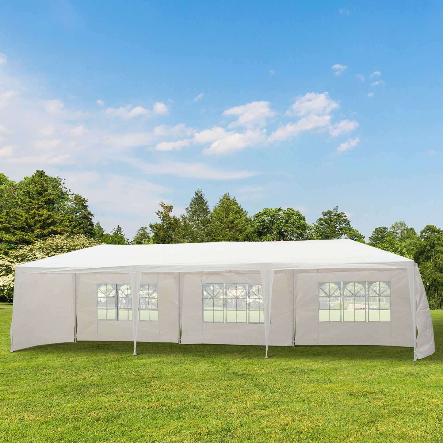 Outsunny 10’x30’ Portable Party Tent Outdoor Event Camping Gazebo Canopy w/ 5 Removable Sidewalls | Aosom Canada