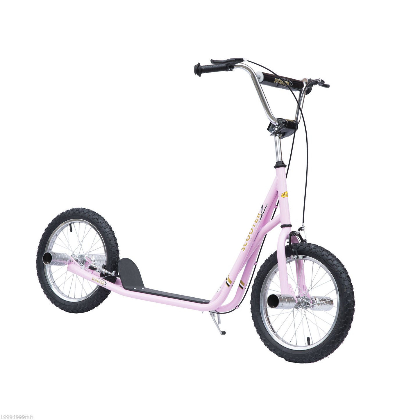HOMCOM Adult Teen Scooter with Big Wheels Pink Scooters Kids Stunt Bike Ride-on Tyres 16" | Aosom Canada