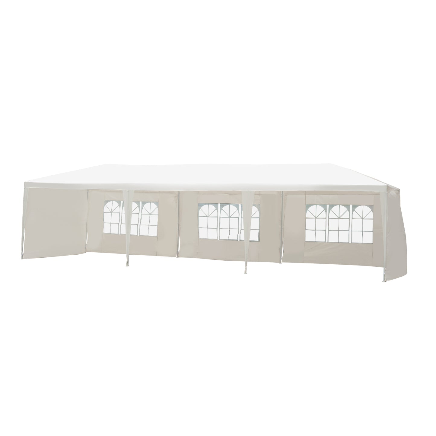 Outsunny 10’x30’ Portable Party Tent Outdoor Event Camping Gazebo Canopy w/ 5 Removable Sidewalls White | Aosom Canada