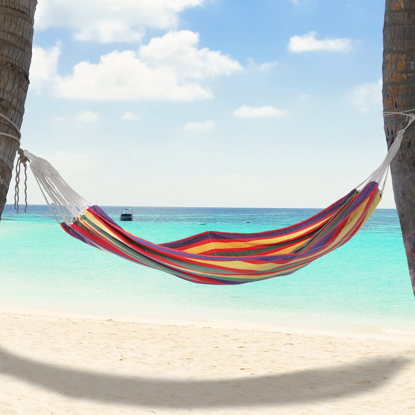 Outsunny 83"x59" Double Hammock Bed Sun Bed Lounge Garden Camping Hiking Furniture (Colour 1) | Aosom Canada