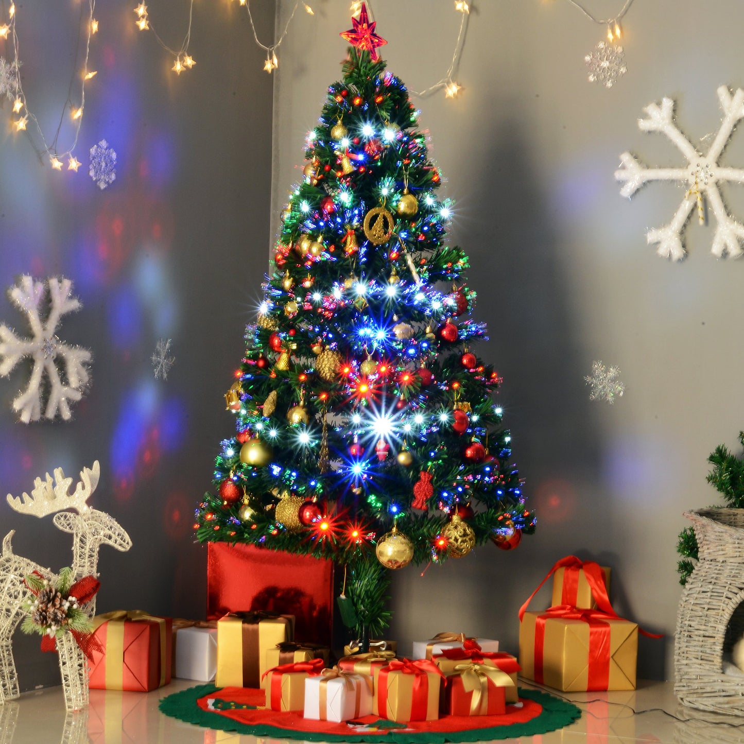 HOMCOM 5FT LED Christmas Tree Artificial Holiday Décorw/Stand Green | Aosom Canada