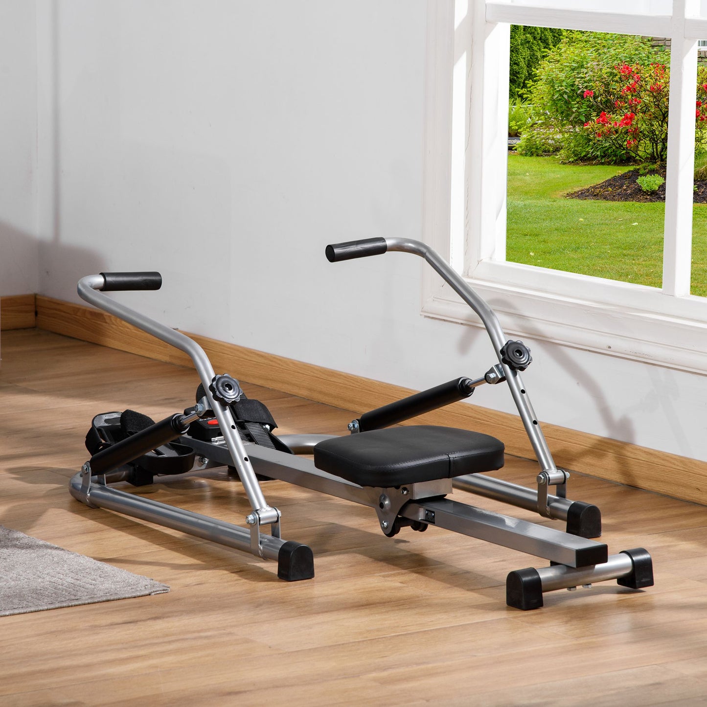 HOMCOM Rowing Machine with 4 Level Adjustable Resistances, Foldable Rower with Digital Monitor, Home, Office, Gym | Aosom Canada