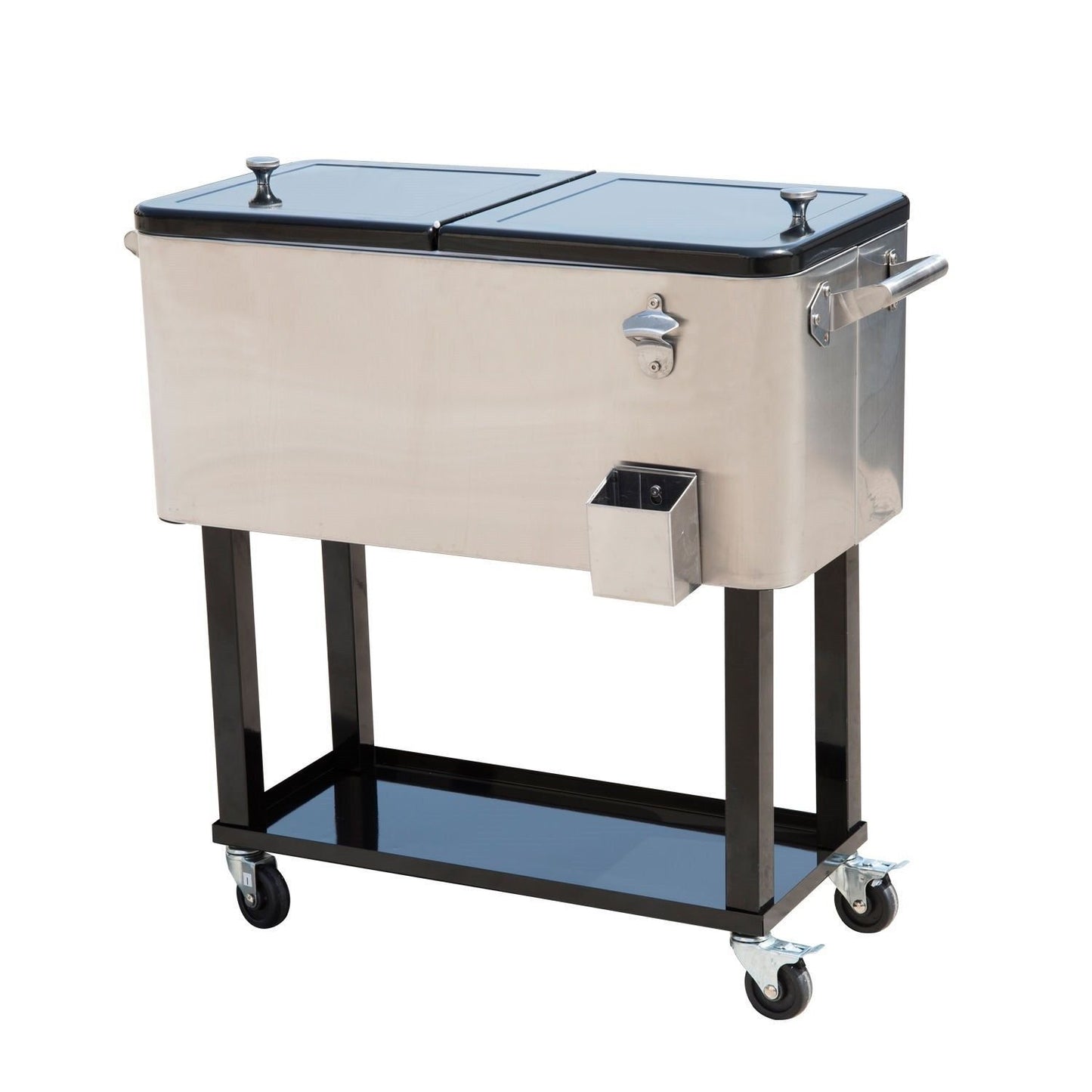 Outsunny 80qt Patio Portable Rolling Cooler Cart Ice Beer Chest | Aosom Canada