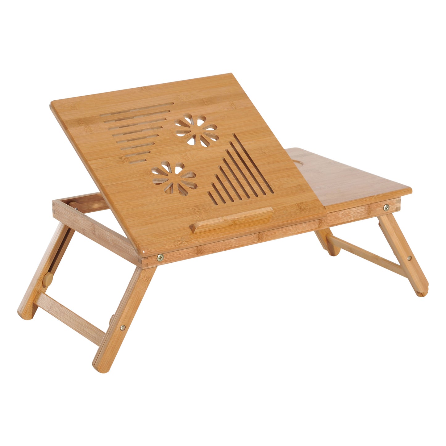HOMCOM Bed Tray Table Foldable Bamboo Wood Laptop Stand Bed Desk Bed Tray Notebook Desk Table | Aosom Canada