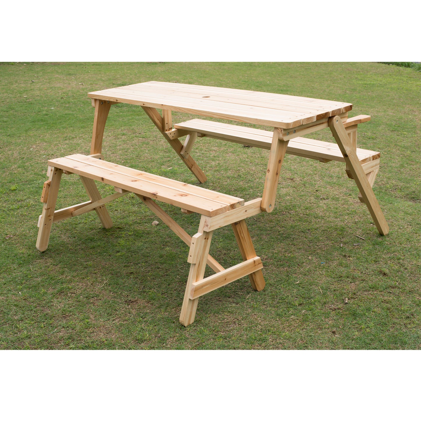 Outsunny 2 in 1 Outdoor Picnic Table Garden Bench Folding Desk | Aosom Canada