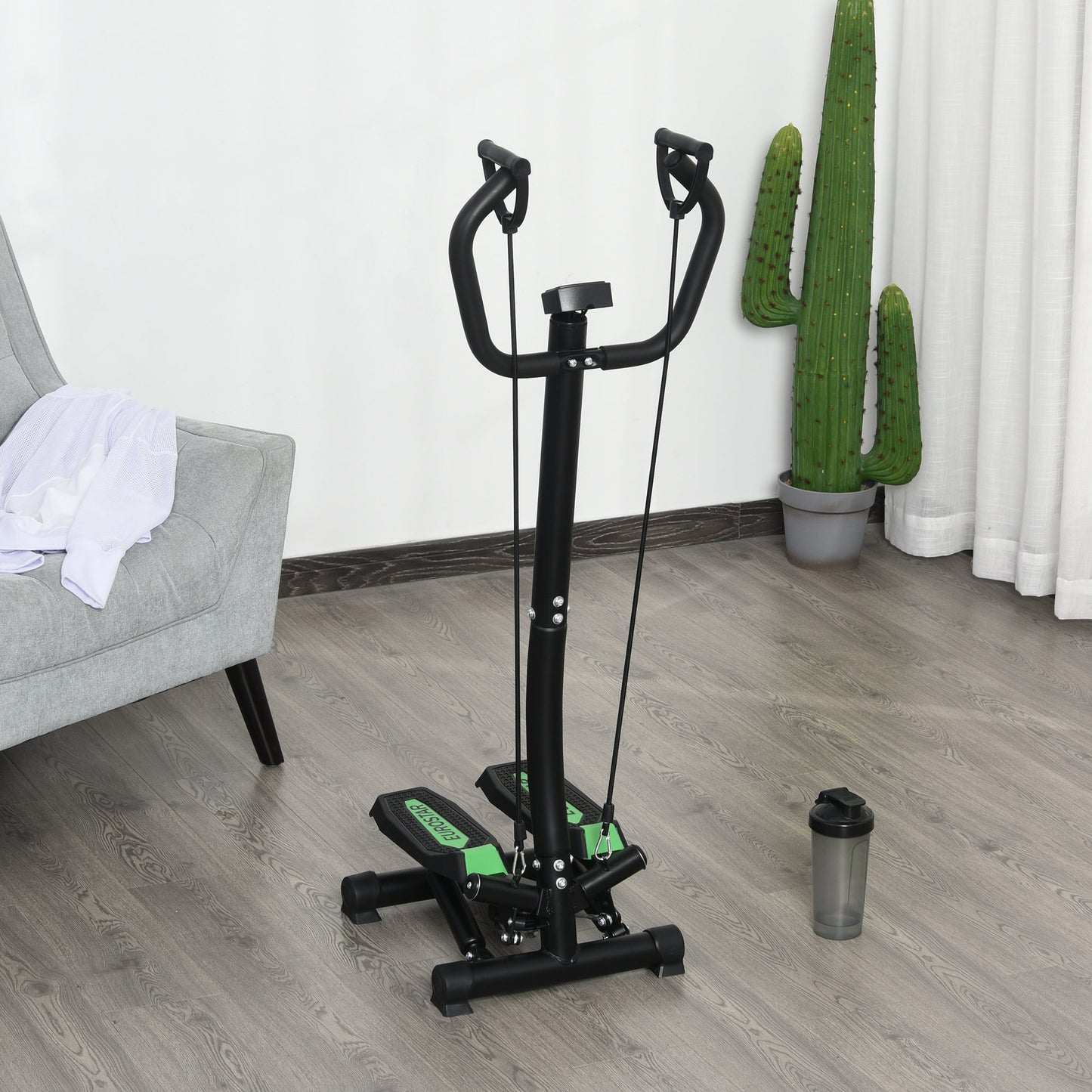 Soozier Adjustable Twist Stepper w/ LCD Monitor and Ropes Aerobic Body Workout Fitness Machine Home Gym | Aosom Canada