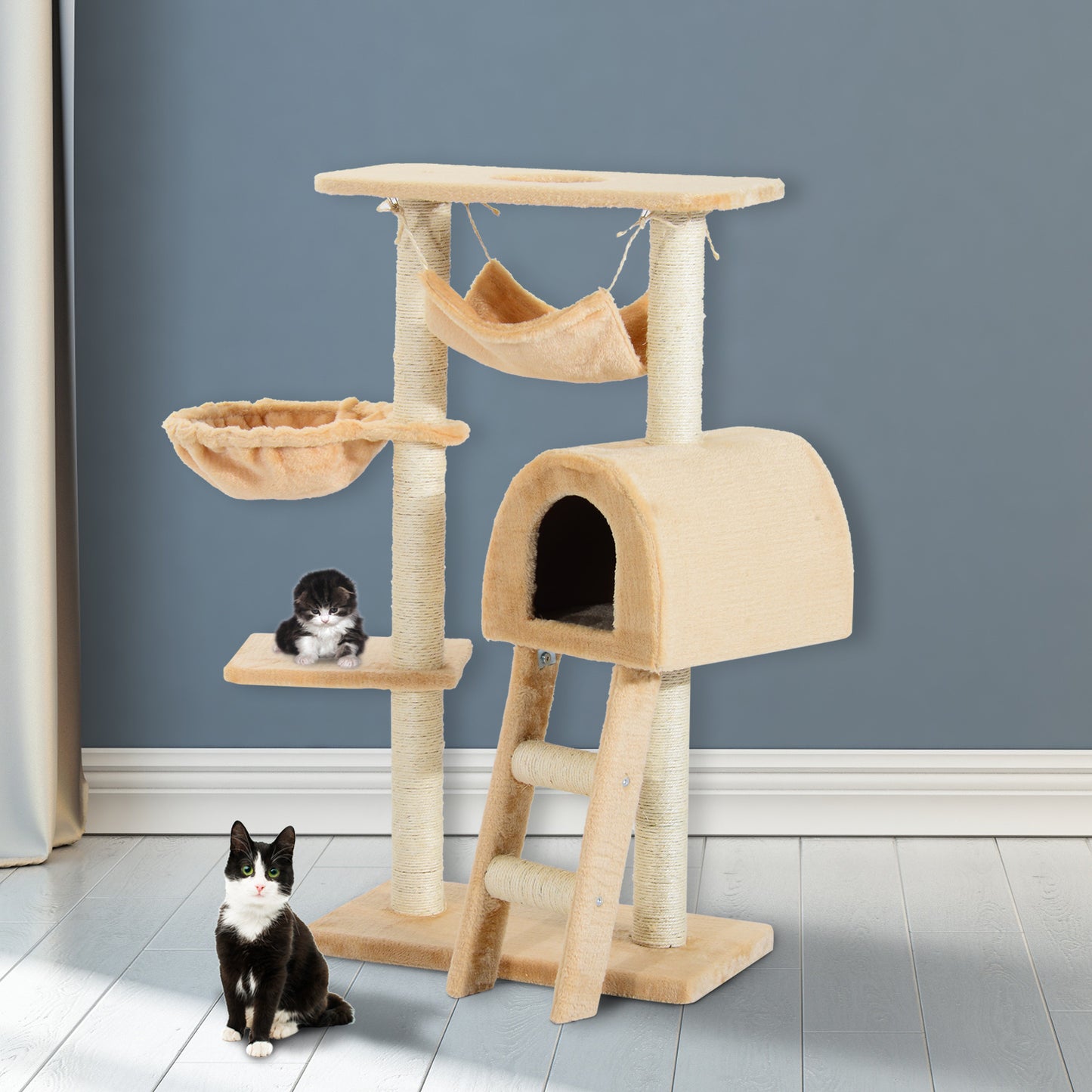 PawHut 39" Deluxe Cat Scratching Post Cat Tree Canada Cat Tower Kitten Condo | Aosom Canada