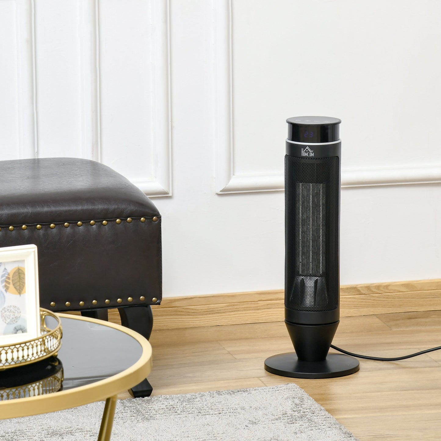HOMCOM Ceramic Tower, Indoor Space Heater with 42 Degree Oscillation, Remote Control, 8H Timer, Tip-Over & Overheating Protection | Aosom Canada