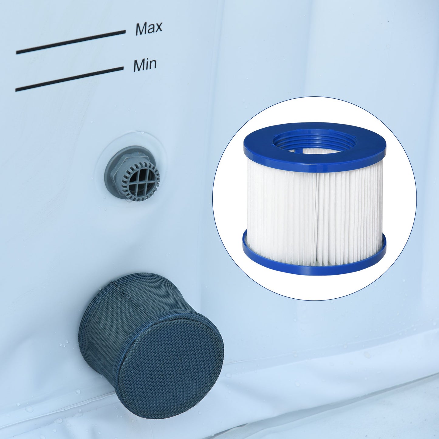 Outsunny 6 Pack Filter Cartridges Replacement for Spa Pools and Hot Tub, Cleaning Tool | Aosom Canada