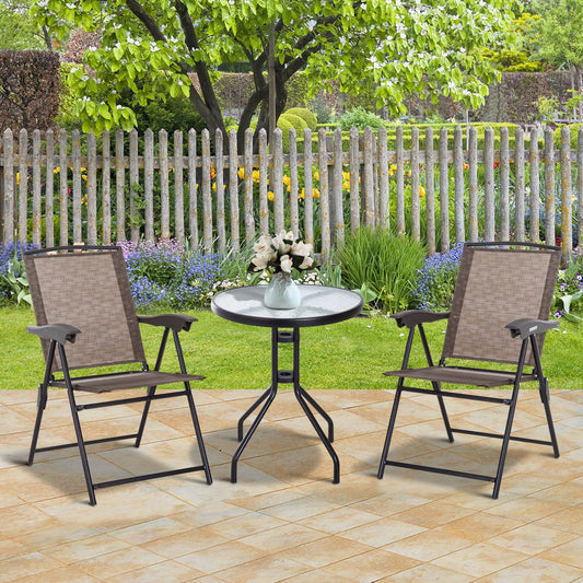 Outsunny Folding Adjustable Outdoor Furniture Patio Furniture Set Dining Bar Table Chairs | Aosom Canada