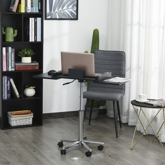 HOMCOM Mobile Laptop Computer Desk Expandable Home Office Table Workstation with Wheels | Aosom Canada