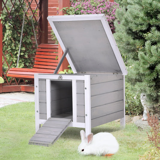 PawHut 20'' Wooden Rabbit Hutch Pet Habitat Cat Shelter Small Animal House | Aosom Canada