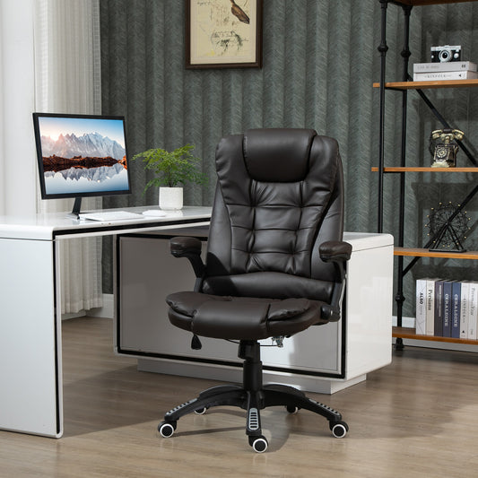 Vinsetto Executive Home Office Chair High Back Ergonomic PU Leather Computer Chair, with Swivel Wheels, Arm, Adjustable Height, Brown | Aosom Canada