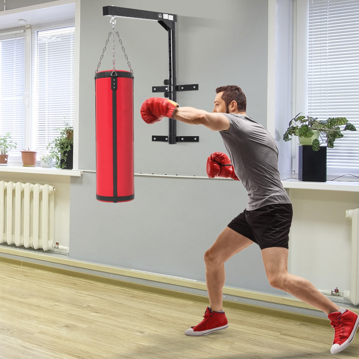 Soozier Sports Boxing Wall Mount Heavy Punching Bag Hanger Black | Aosom Canada