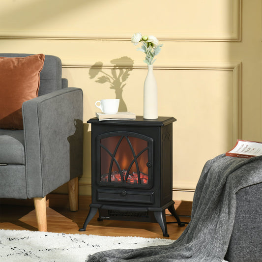 Electric Fireplace Stove Fireplace & Wood Stove Accessories Black 17.75"L x 11.25"W x 21.25"H Steel HOMCOM | Aosom Canada