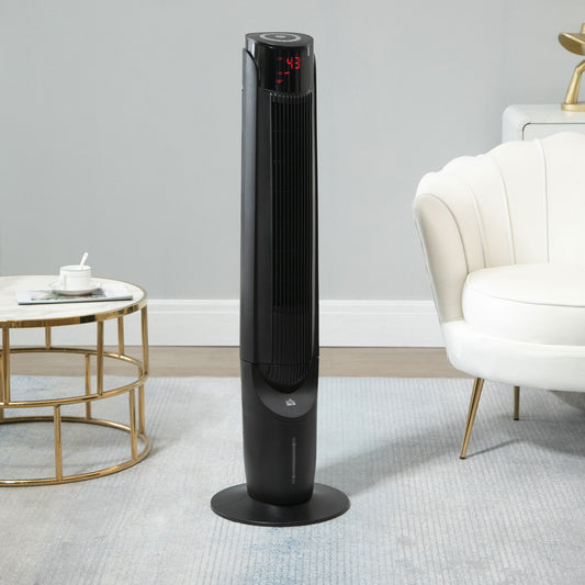 HOMCOM Ice Cooling Tower Fan, Water Conditioner Evaporative Air Cooler Unit with 4 Modes, 3 Speed, Remote Control, Timer, Oscillating for Home Bedroom, Black | Aosom Canada