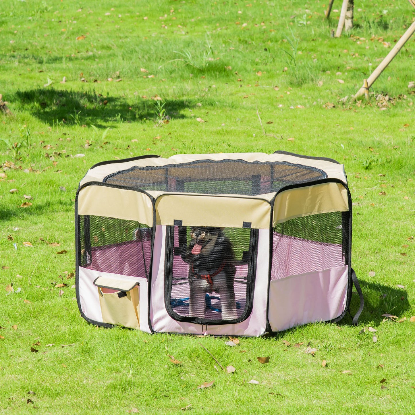 PawHut 47-inch Large pet pen Puppy Playpen Exercise Portable Dog Cat Pet Play Pen Cage Tent Kennel Crate w/ Carry Bag | Aosom Canada