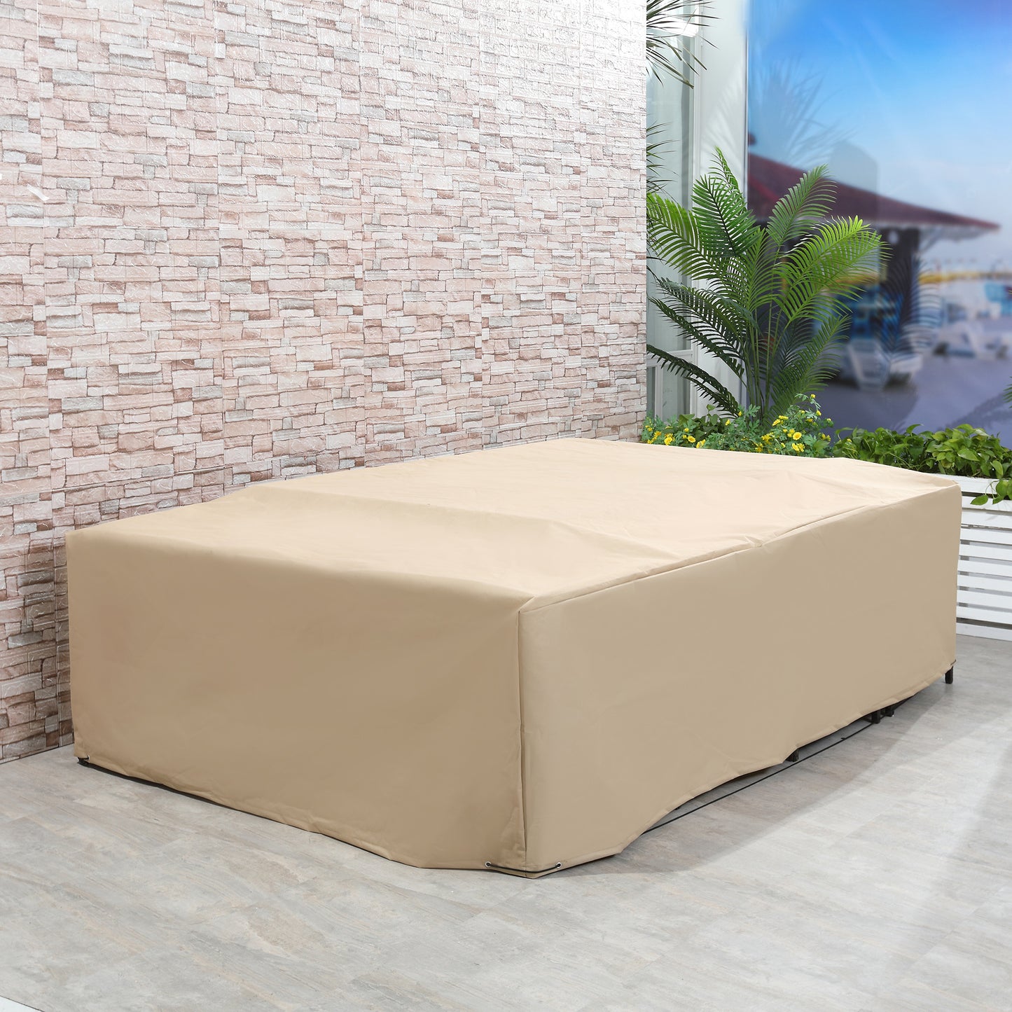 Outsunny 97" x 65" x 26" Weatherproof Outdoor Sectional Patio Furniture Cover with Ultimate Protection, Beige | Aosom Canada