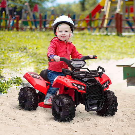 Aosom Kids Ride-on Four Wheeler ATV Car with Real Working Headlights, 6V Battery Powered Motorcycle for 18-36 Months, Red | Aosom Canada