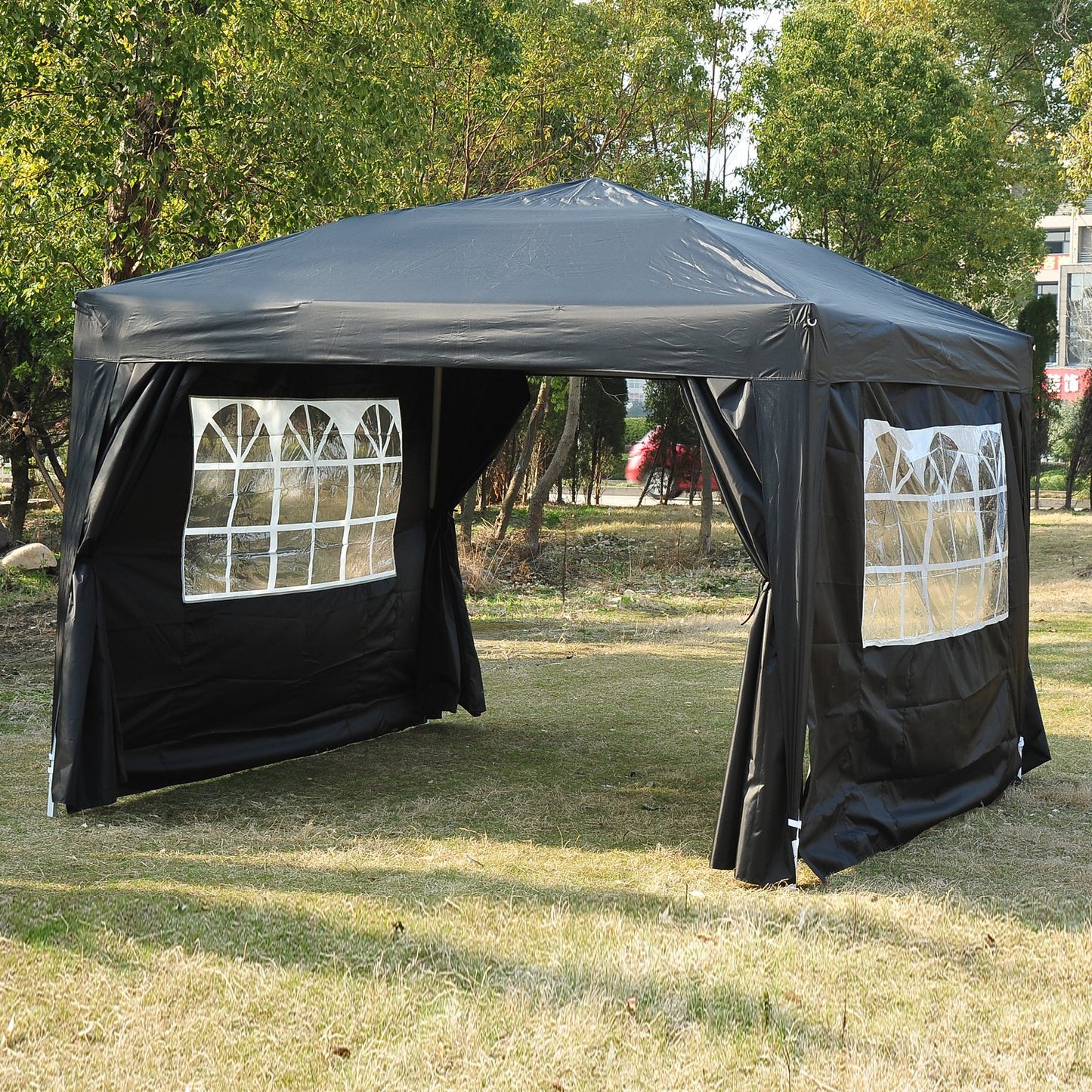 Outsunny 10’ x 10’ Pop Up Gazebo Canopy Party Tent Sidewalls Storage Bag Water Resistant Lightweight Removable Washable Portable | Aosom Canada