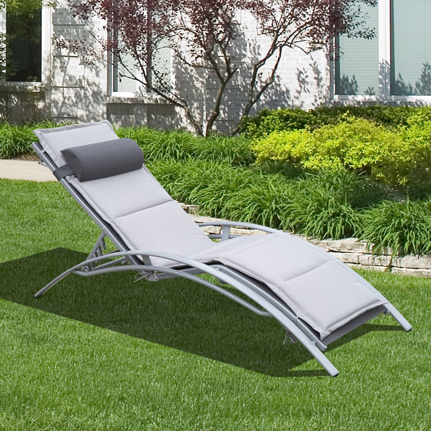 Outsunny Adjustable Patio Reclining Outdoor Chaise Lounge Chair | Aosom Canada